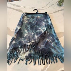 Fringed Tie-Dye Skirt